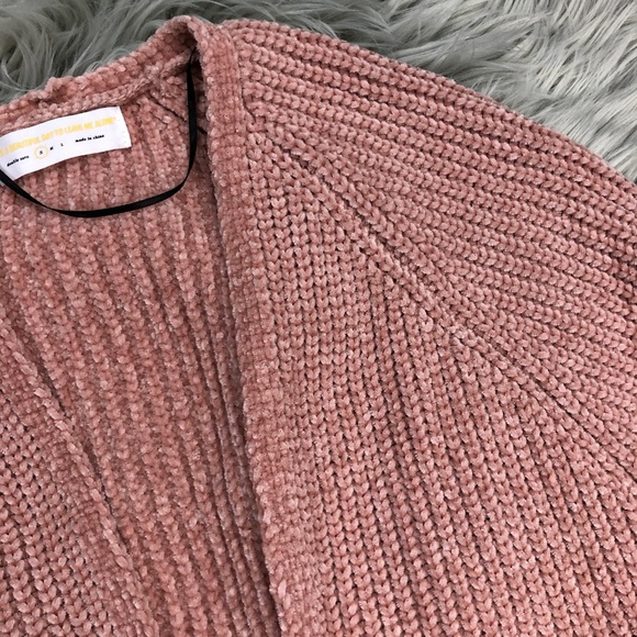 Chenille Open Knit Cardigan Sweater Warm NWT - Picture 7 of 8